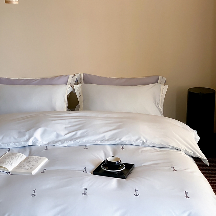 91家纺网 家纺一手货源 找家纺 （总）赫帛 2024新款50s缎纹数码印花长绒棉四件套--钥匙系列