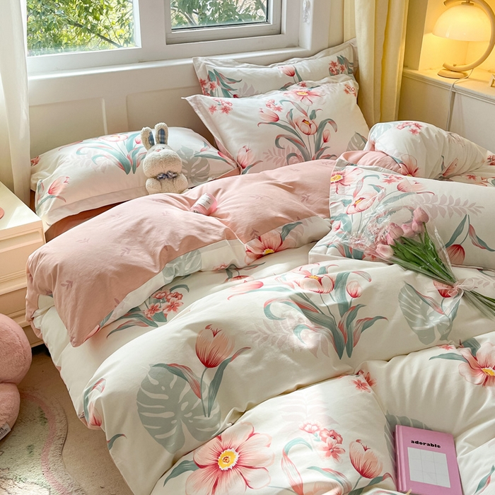 91家纺网 家纺一手货源 找家纺 涵宸家纺 2024新款全棉小清新印花单品套件--单被套 长歌行