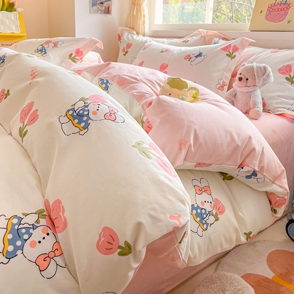 91家纺网 家纺一手货源 找家纺 （总）涵宸家纺 2024新款全棉小清新印花单品套件--单被套