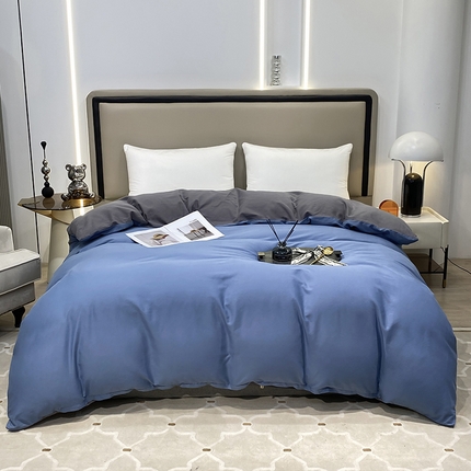 91家纺网 家纺一手货源 找家纺 （总）富馨莱 2024新款60支A类全棉纯棉磨毛纯色双拼被套