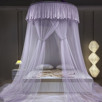 91家纺网 家纺一手货源 找家纺 （总）夏彩 2024新款加高加大加密1.5米直径蕾丝大圆顶88551