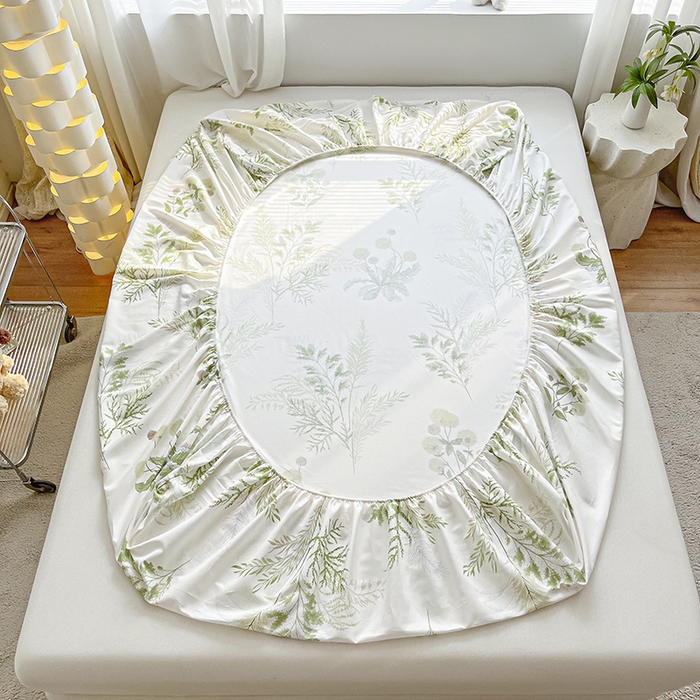 91家纺网 家纺一手货源 找家纺 涵宸家纺 2024新款全棉小清新印花单品套件--单床笠 床笠-金秋