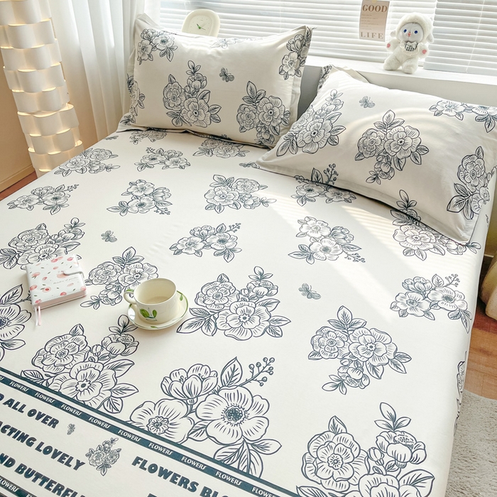 91家纺网 家纺一手货源 找家纺 涵宸家纺 2024新款全棉小清新印花单品套件--单床单 床单-安曼