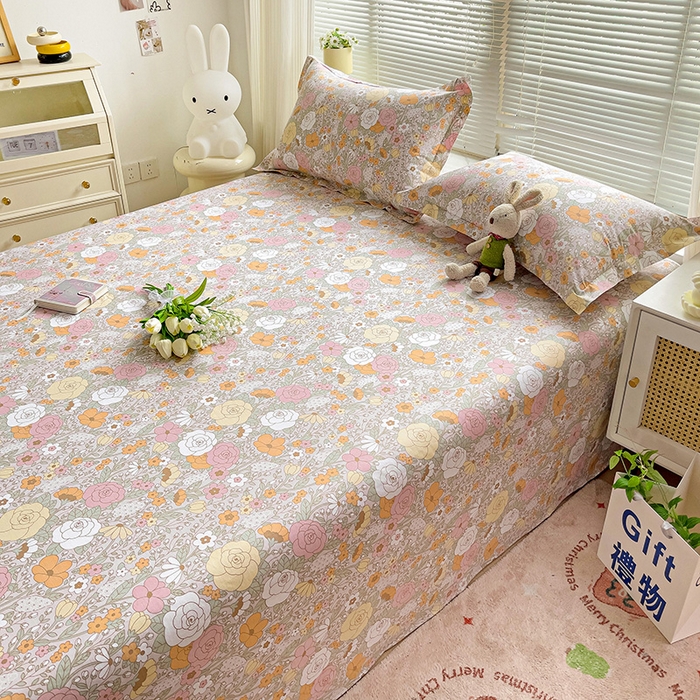 91家纺网 家纺一手货源 找家纺 大柏树 2025新款全棉13376印花四件套系列（可定制）-单床单 灵韵