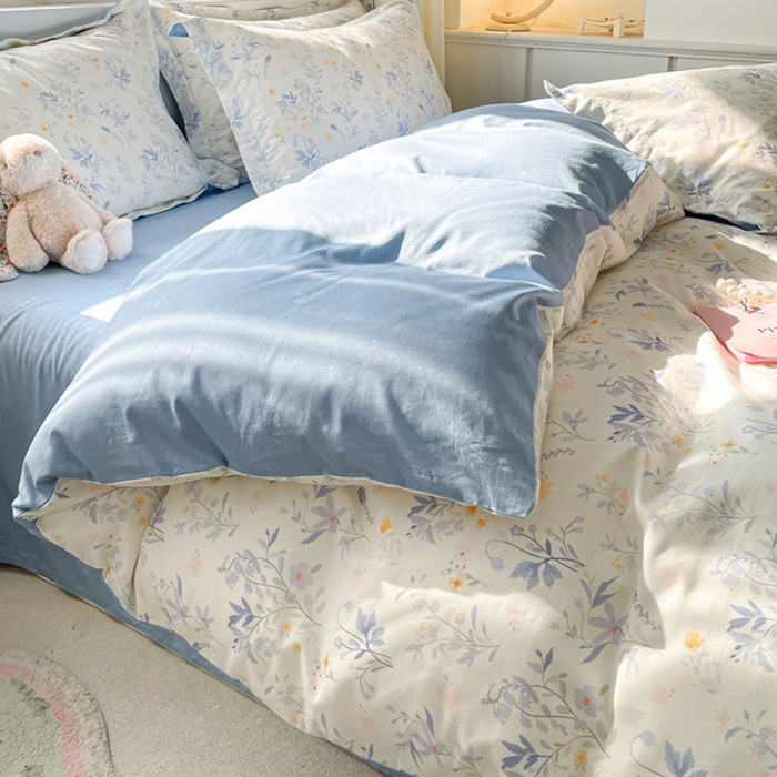 91家纺网 家纺一手货源 找家纺 涵宸家纺 2024新款全棉小清新印花单品套件--单被套 云梦泽