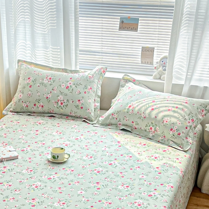 91家纺网 家纺一手货源 找家纺 涵宸家纺 2024新款全棉小清新印花单品套件--单枕套 枕套-浅香