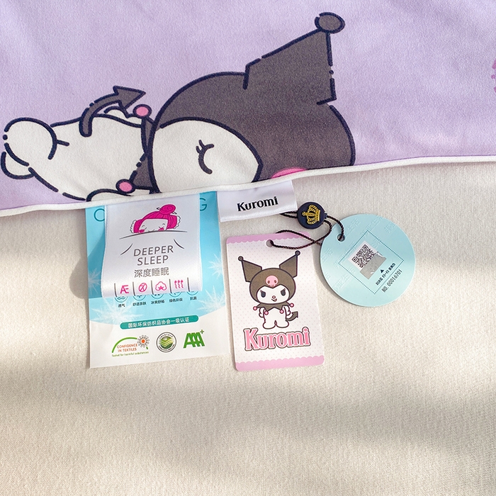 91家纺网 家纺一手货源 找家纺 DS-2025新款儿童卡通三丽鸥正版授权A类针织棉夏被系列 樱桃库洛米