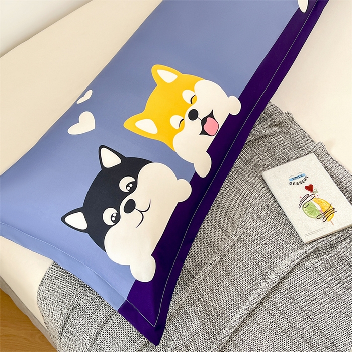 91家纺网 家纺一手货源 找家纺 梦舒羽 2025新款抗菌防水四季款枕套宿舍情侣枕芯套双人枕头套 防水单层枕套-萌宠乐园