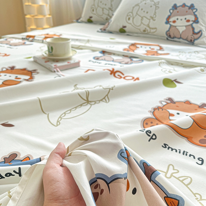 91家纺网 家纺一手货源 找家纺 涵宸家纺 2024新款全棉小清新印花单品套件--单床单 床单-龙先生