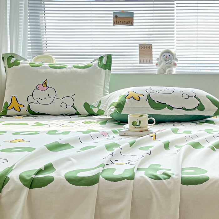 91家纺网 家纺一手货源 找家纺 涵宸家纺 2024新款全棉小清新印花单品套件--单枕套 枕套-萌宝宝