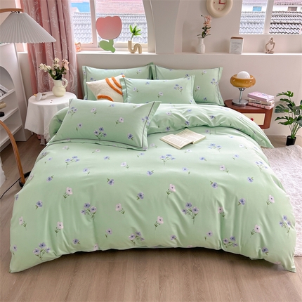 91家纺网 家纺一手货源 找家纺 (总) 简约 2025新款全棉四件套活性生态磨毛四件套