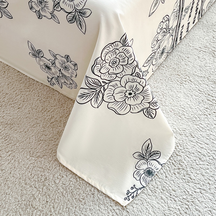 91家纺网 家纺一手货源 找家纺 涵宸家纺 2024新款全棉小清新印花单品套件--单床单 床单-安曼