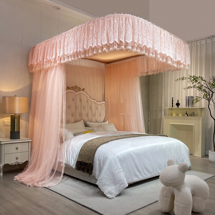 91家纺网 家纺一手货源 找家纺 夏彩 2024新款88560防尘顶轨道系列蚊帐 88560-玉色