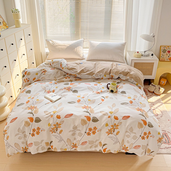 91家纺网 家纺一手货源 找家纺 大柏树 2025新款全棉13376印花四件套系列（可定制）-单被套 浅花悠悠