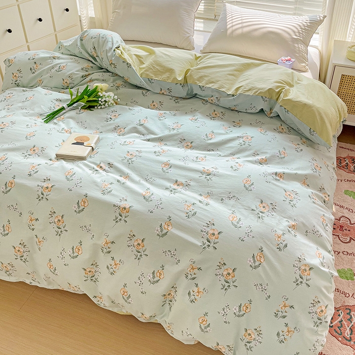 91家纺网 家纺一手货源 找家纺 大柏树 2025新款全棉13376印花四件套系列（可定制）-单被套 浅沫