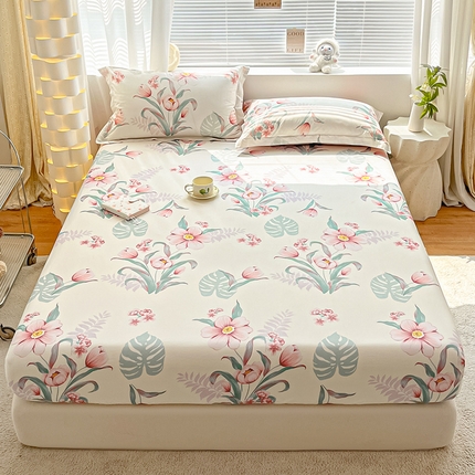 91家纺网 家纺一手货源 找家纺 （总）涵宸家纺 2024新款全棉小清新印花单品套件--单床笠