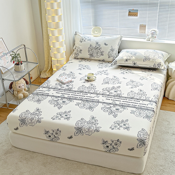 91家纺网 家纺一手货源 找家纺 涵宸家纺 2024新款全棉小清新印花单品套件--单床笠 床笠-安曼