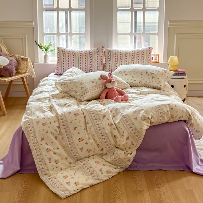 91家纺网 家纺一手货源 找家纺 千朵 2024新款全棉四件套 香丽儿