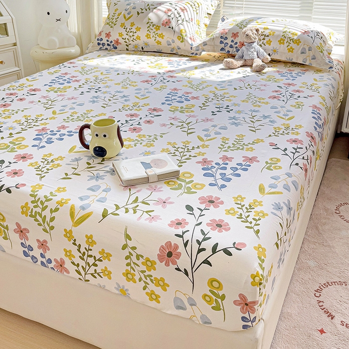 91家纺网 家纺一手货源 找家纺 大柏树 2025新款全棉13376印花四件套系列（可定制）-单床笠 云梦花都