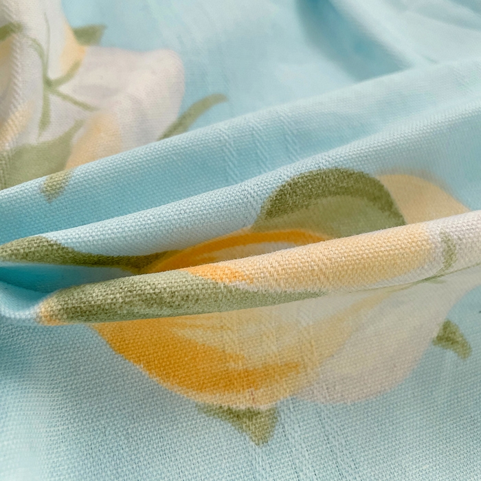 91家纺网 家纺一手货源 找家纺 梵克保罗 2024新款鱼骨棉老粗布凉席花边款床单三件套 泡泡棉