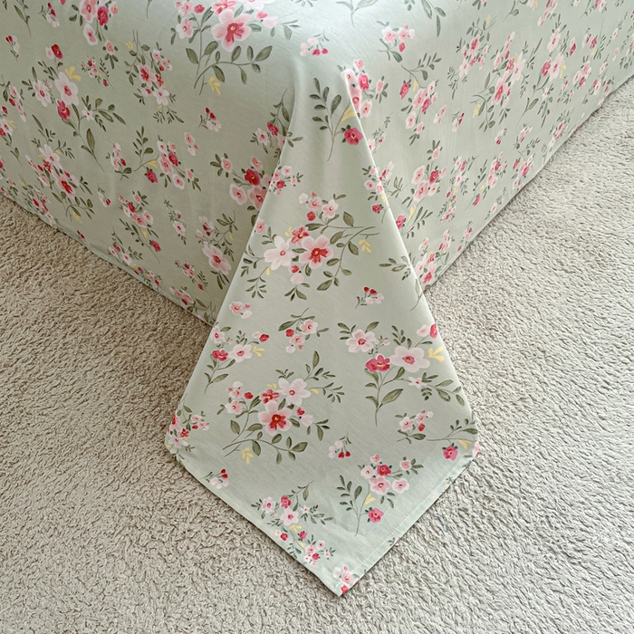 91家纺网 家纺一手货源 找家纺 涵宸家纺 2024新款全棉小清新印花单品套件--单床单 床单-浅香