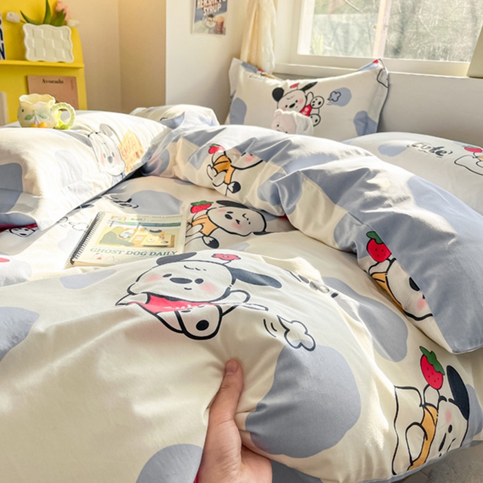 91家纺网 家纺一手货源 找家纺 涵宸家纺 2024新款全棉小清新印花单品套件--单被套 奥利心