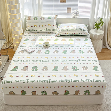 91家纺网 家纺一手货源 找家纺 （总）涵宸家纺 2024新款全棉小清新印花单品套件--单床笠