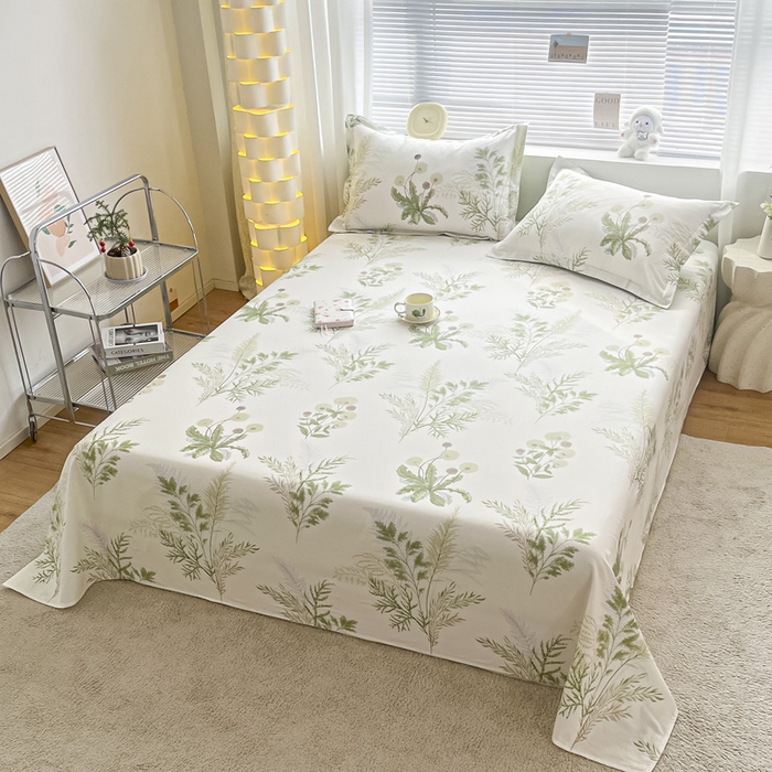 91家纺网 家纺一手货源 找家纺 涵宸家纺 2024新款全棉小清新印花单品套件--单床单 床单-金秋