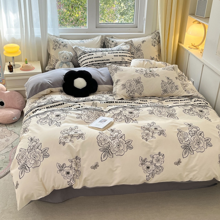 91家纺网 家纺一手货源 找家纺 涵宸家纺 2024新款全棉小清新印花单品套件--单被套 安曼