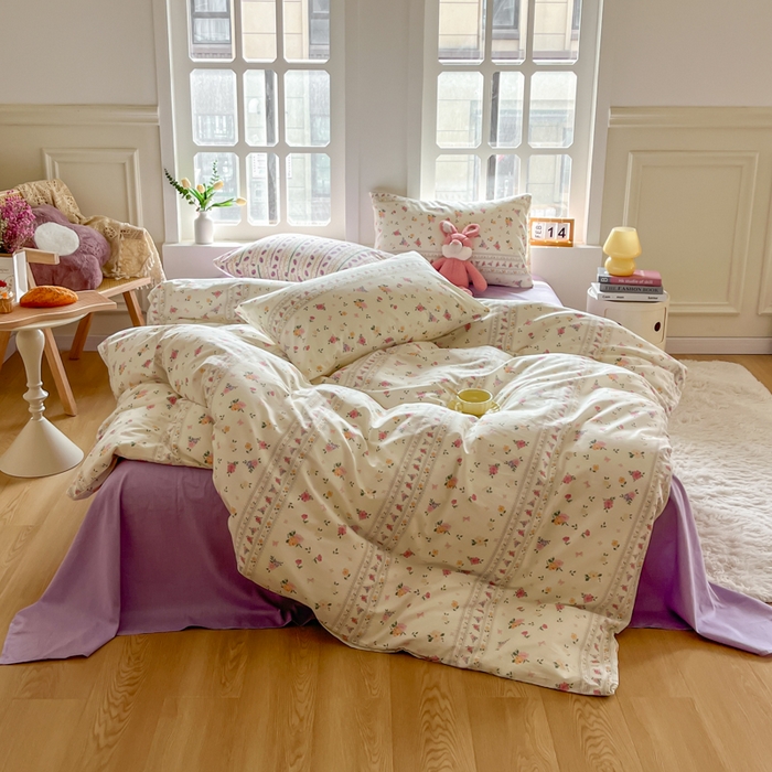 91家纺网 家纺一手货源 找家纺 千朵 2024新款全棉四件套 香丽儿