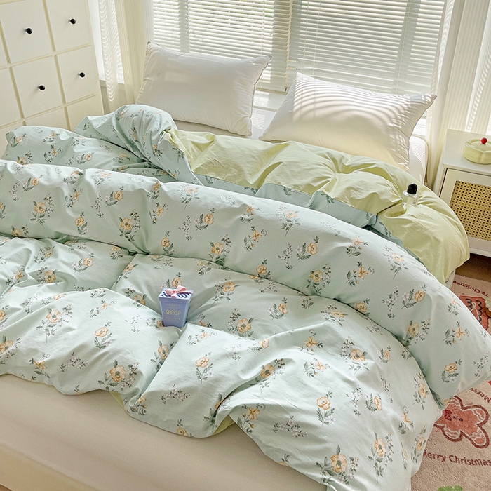 91家纺网 家纺一手货源 找家纺 大柏树 2025新款全棉13376印花四件套系列（可定制）-单被套 浅沫