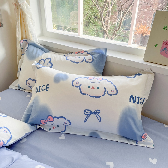 91家纺网 家纺一手货源 找家纺 涵宸家纺 2024新款全棉小清新印花单品套件--单被套 玉桂兔