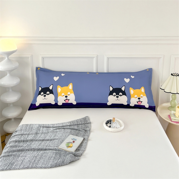 91家纺网 家纺一手货源 找家纺 梦舒羽 2025新款抗菌防水四季款枕套宿舍情侣枕芯套双人枕头套 防水单层枕套-萌宠乐园