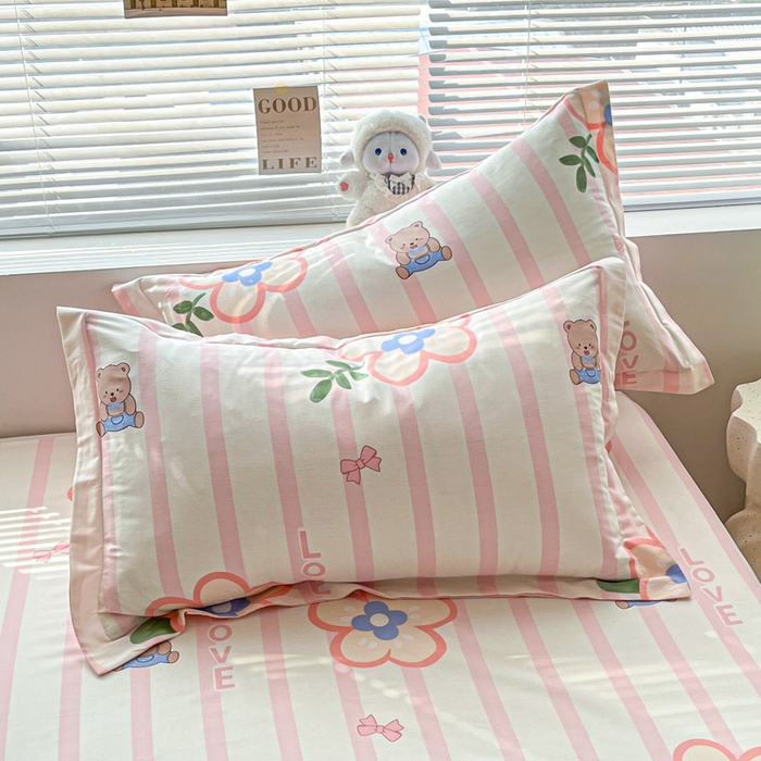 91家纺网 家纺一手货源 找家纺 涵宸家纺 2024新款全棉小清新印花单品套件--单枕套 枕套-弗洛斯