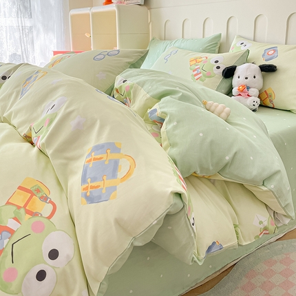 91家纺网 家纺一手货源 找家纺 （总）博雅 2024新款全棉三丽鸥AB版活性印花四件套