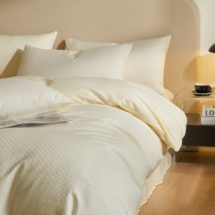 涵宸家纺 2024新款全棉提花四件套-菲比 菲比-珍珠白