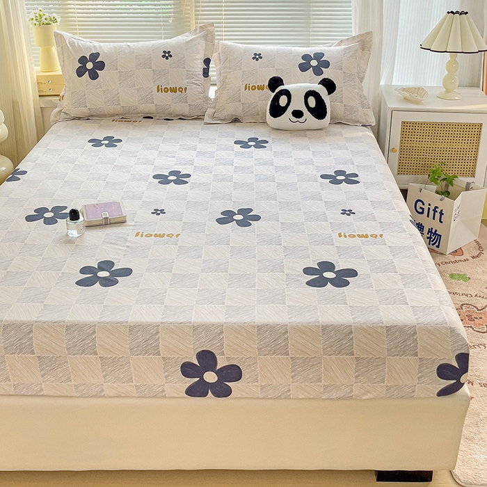 91家纺网 家纺一手货源 找家纺 大柏树 2025新款全棉13376印花四件套系列（可定制）-单床笠 熹微