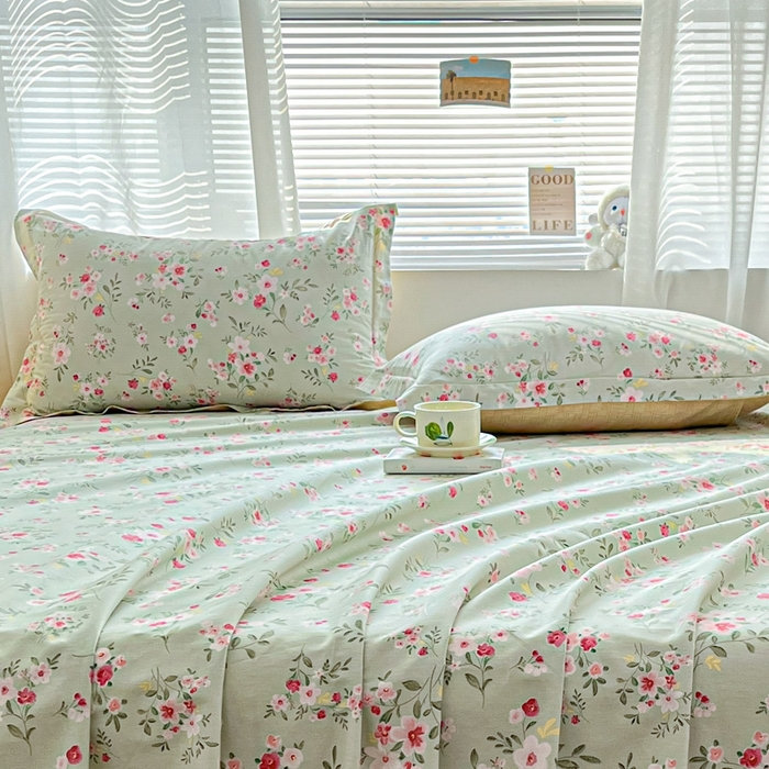 91家纺网 家纺一手货源 找家纺 涵宸家纺 2024新款全棉小清新印花单品套件--单枕套 枕套-浅香