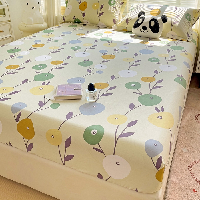 91家纺网 家纺一手货源 找家纺 大柏树 2025新款全棉13376印花四件套系列（可定制）-单床笠 娜然