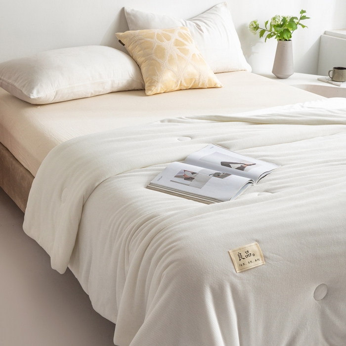 91家纺网 家纺一手货源 找家纺 慕尚家纺 2025新款针织棉华夫格夏被 华夫格 馥芮白