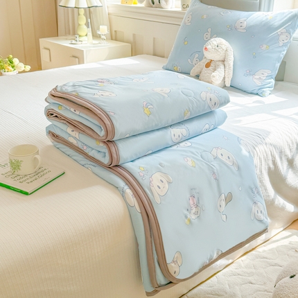 91家纺网 家纺一手货源 找家纺 （总）美派工厂店 2024新款A类小清新针织棉印花夏被