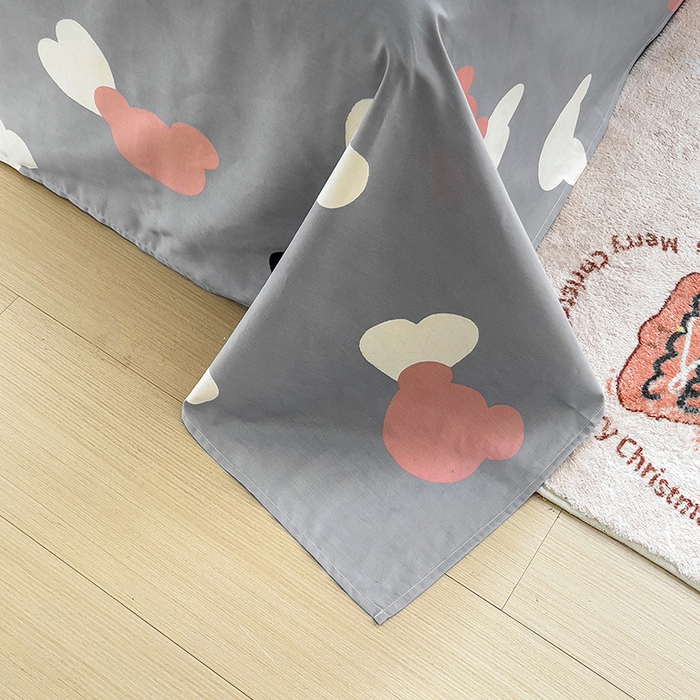 91家纺网 家纺一手货源 找家纺 大柏树 2025新款全棉13376印花四件套系列（可定制）-单床单 小爱恋