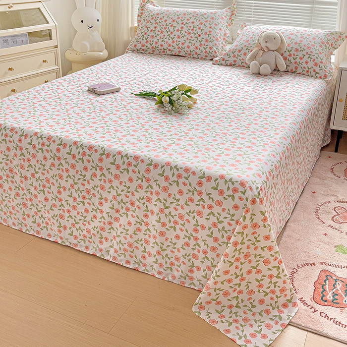 91家纺网 家纺一手货源 找家纺 大柏树 2025新款全棉13376印花四件套系列（可定制）-单床单 春晴