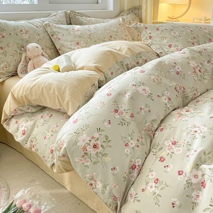 91家纺网 家纺一手货源 找家纺 （总）涵宸家纺 2024新款全棉小清新印花单品套件--单被套