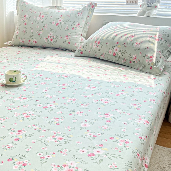 91家纺网 家纺一手货源 找家纺 涵宸家纺 2024新款全棉小清新印花单品套件--单枕套 枕套-浅香