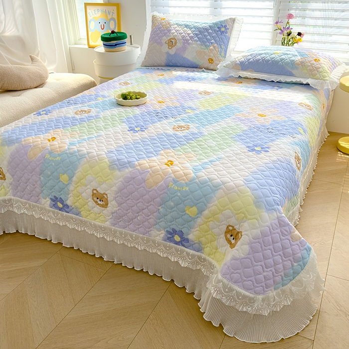 91家纺网 家纺一手货源 找家纺 冬然 2023新款全棉床盖纯棉床盖夹棉床单全棉床单纯棉床单油彩画