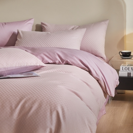 涵宸家纺 2024新款全棉提花四件套-菲比 菲比-烟灰紫