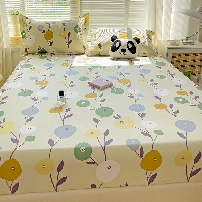 91家纺网 家纺一手货源 找家纺 大柏树 2025新款全棉13376印花四件套系列（可定制）-单床笠 娜然