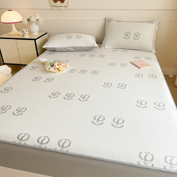 91家纺网 家纺一手货源 找家纺 慕尚家纺 2025新款卡通凉豆豆凉感冰丝席凉席 床笠款-芬芳