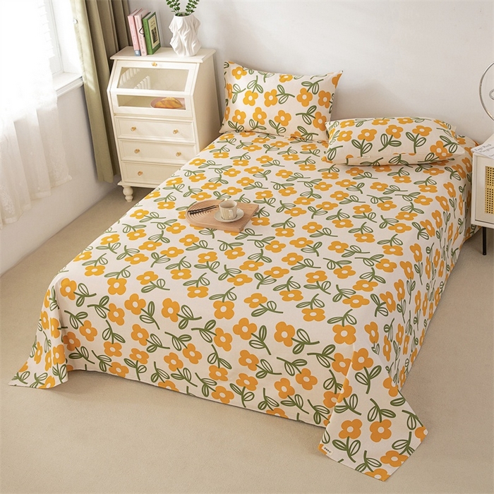 91家纺网 家纺一手货源 找家纺 金泰莱 2025新款原棉老粗布凉席老粗布床单软凉席 花颜